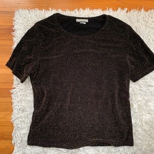 Gold and black sparkly short sleeve top